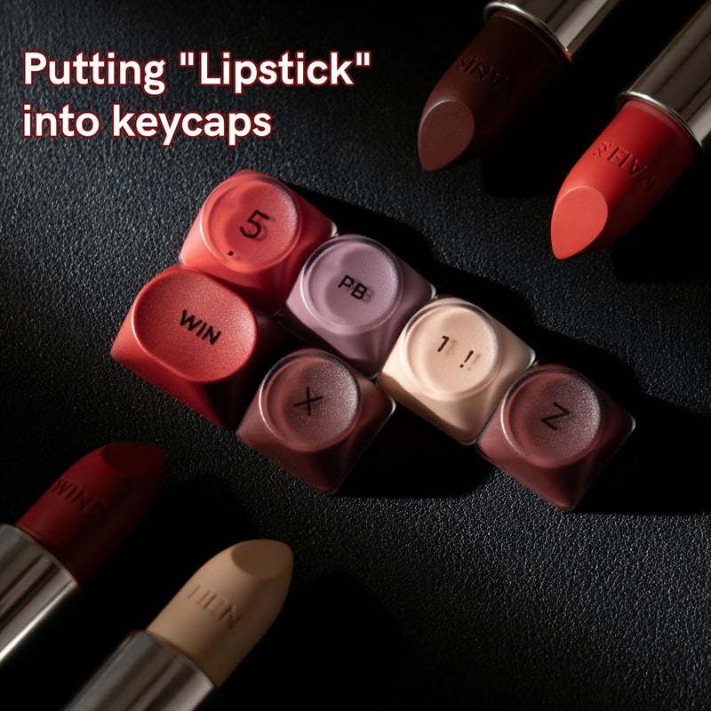 Rainy75 PBT Keycaps, Lipstick Red Jelly Keycap Berry Kiss Theme Foundation MOA Profile, 128 Keys Elegant Cute Custom Key caps for 61/68/84/87/98/100 Cherry Gateron MX Mechanical Keyboards - Image 3